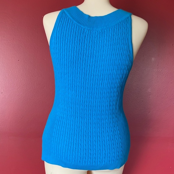 Like new Jeanne Pierre beautiful blue cable knit tank - Picture 4 of 9